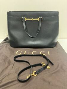 GUCCI グッチ ハンドバッグ ショルダーバッグ 2WAY ホースビット レザー ブラック 黒 ヴィンテージ 金具 バッグ GG シマ 斜めがけ 希少