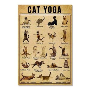 CAT YOGA キャンバス ポスター 猫 ヨガ ねこインテリア 犬 壁紙 ユニーク