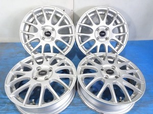 ◆TOPRUN◆15x4.5J +48 4穴 100 中古 アルミホイール 4本【福島発 送料無料】FUK-E15706★15インチ★