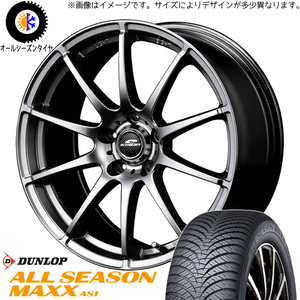 195/65R15 オールシーズンタイヤホイールセット カローラツーリング etc (DUNLOP AS1 & SCHNEIDER Stag 5穴 100)