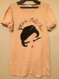 Forever21 twist Tres Paris スパンコール Tシャツ S USED フォーエバー21