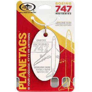 PLANETAGS B747 VH-OJP Qantas プレインタグス カンタス航空 ボーイング 機体キーホルダー White 白色