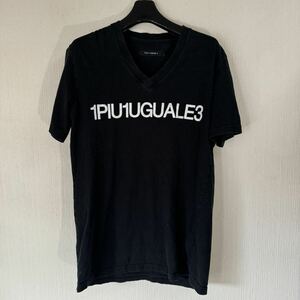 5000円スタート！　1PIU1UGUALE3 ウノピュウノウグァーレ　ロゴプリント　Tシャツ　L