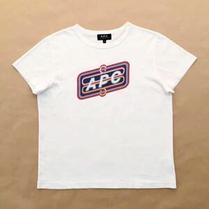 良品 正規品 A.P.C. CHARLIE ロゴ 半袖 Tシャツ ホワイト マルチカラー S 完売 APC アーペーセー @a719