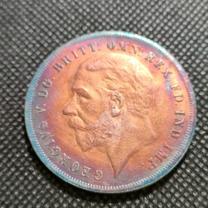 8870　イギリス古銭　1935年　ジョージ5世　海外コイン　約38mm　アンティークコレクション