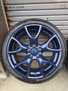 【手渡し限定】マツダ RX-8 純正ホイール 19インチ BBS 缶スプレー自家塗装品 紺色 8J +47 114.3