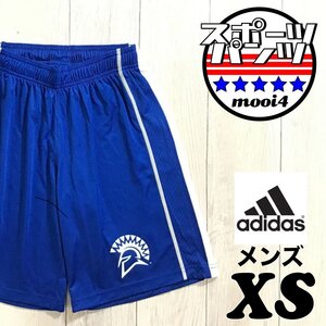 SDN3-327★カレッジロゴ★【adidas アディダス】CLIMACOOL ハーフパンツ【メンズ XS】青 スポーツ サッカー ランニング ショーツ ジム