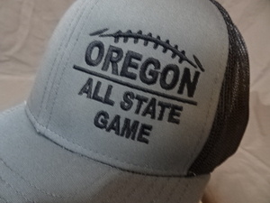 激レア USA購入 アメリカ オレゴン州 アメリカンフットボール オールスター戦【OREGON ALL STATE GAME】ロゴ刺繍入り メッシュCAP 中古良品