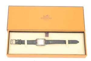 HERMES エルメス ケープコッド SV925 シルバー 総重量約27.6g クォーツ 腕時計 レザー刻印□C 箱有 3886-HA