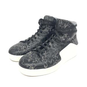 良好◆EMPORIO ARMANI エンポリオアルマーニ ハイカットスニーカー 6◆ ブラック レザー レディース 靴 シューズ sneakers