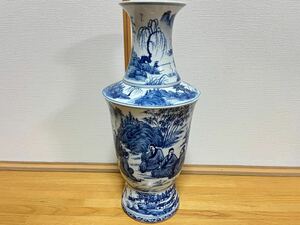 美品 大清乾隆年製款・官窯 古陶瓷品・青花・瓶』極細工 置物古賞物 中国古玩 中国古美術 高42.5cm 骨董品