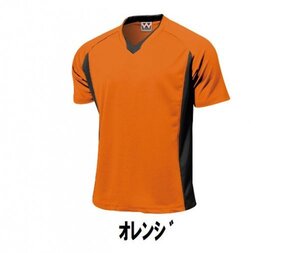 1199円 新品 サッカー フットサル 半袖 T シャツ オレンジ サイズ150 子供 大人 男性 女性 wundou ウンドウ 1910