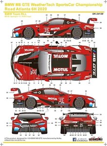 SKデカール SK24130 1/24 BMW M8 GTE IMSA スポーツカー選手権 ロード アトランタ 6H 2020 BMW チーム RLL #25