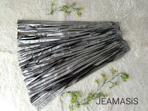 ☆新品☆JEANASIS☆ 人気ジーナシスグリッタープリーツスカート☆ シルバー☆ F☆ニコアンドローリーズファームLEPSIM好きな方おすすめ