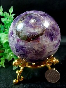 天然～愛の守護石～夢幻紫水晶アメジスト丸玉179G1-75G02D