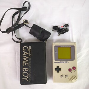 F1087 ゲームボーイ GAMEBOY Nintendo 任天堂 初代 ニンテンドー 初代GB 専用ケース イヤホン付 通電確認のみ