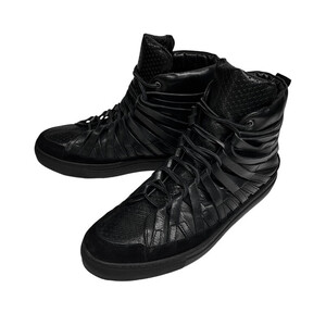 DAMIR DOMA 【men4164I】 FALCO HIGH TOP SNEAKERS カーフレザーパンチングレースアップハイカットスニーカー シューズ ブーツ 靴 クツ AR