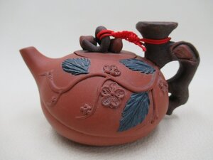 D0274 徐維明 梅花文 茶壺 茶壷 後手式急須 中国茶器 24