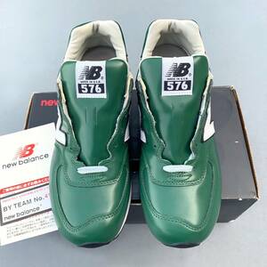 デッドストック USA製 NEW BALANCE M576G GREEN US9.5D 27.5cm ガラスレザー ビンテージ アメリカ米国製 緑 グリーン×ホワイト スニーカー