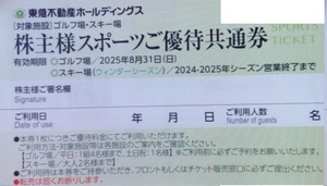 東急不動産 株主優待 券 スポーツ 優待共通券 1枚 2025シーズン終了まで ニセコ東急 ハンターマウンテン塩原 たんばら 斑尾 蓼科 スキー場