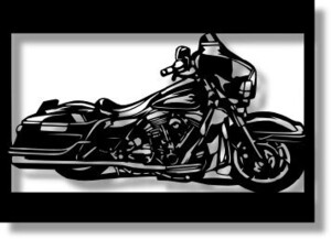 ハーレー・ダビッドソン(Harley‐Davidson) FLHTC 1996の切り絵　【A4サイズ】[B4-015]