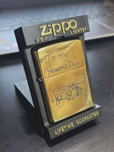 To tha Heaven’s Door 天国への扉 ZIPPO ジッポライター ジッポー オイルライター ヘリコプター ゴールド　中古