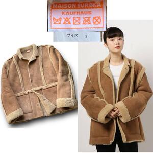 定価231,000円 数回着美品 MAISON EUREKA メゾンエウレカ リアル ムートン ラムスキン ジャケット コート size S 日本製