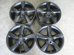 【Audi A3 8V)】AUDI　純正 17X6J +48 5/112 【マッドブラック塗装】 8V0071497　センターハブ　57mm 希少　純正