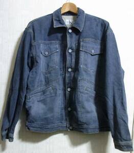 usa製 90s calvin klein jeans カルバンクライン　ジーンズ　デニムジャケット L　アイスブルー　裏地付き