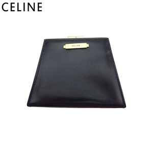 セリーヌ コインケース 小銭入れ 小物入れ レディース メンズ がま口 ロゴプレート CELINE 中古