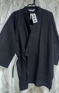 作務衣M新品 着物 パンツ10分丈黒ブラックお祭り浴衣ゆかた