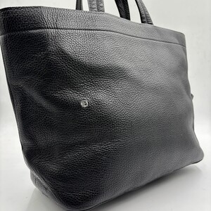 1円 【極美品】バリー BALLY トートバッグ ビジネスバッグ ブリーフケース ブラック 黒 ペブルレザー シボ革 メンズ レディース