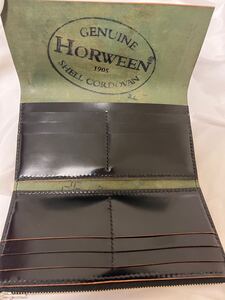 希少 新品未使用品 HORWEEN ホーウィン コードバン 長財布 小銭入れ有 ブラック