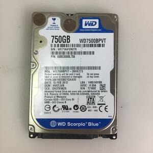 □4271時間 Western Digital WD Scorpio Blue WD7500BPVT 2.5インチHDD 『正常判定』750GB