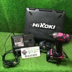 HiKOKI WH36DA インパクトドライバー パワフルレッド ハイコーキ バッテリー2個付き【中古】