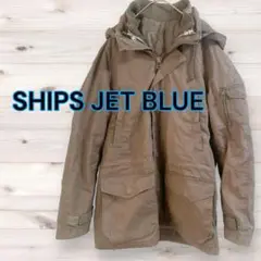 a0264 SHIPS JET BLUE ダブルジッパー　アウター　二重生地