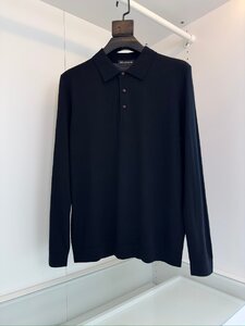 キトン　KITON　poloシャツ ウール　メンズ 長袖　tシャツ　M~4XL　サイズ選択可能　ブラック