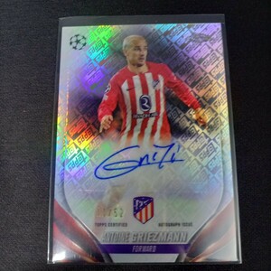 【52シリ】アントワーヌ・グリーズマン 直筆サイン 2023-24 Topps chrome UEFA Auto Antoine Griezmann Toppsfractor アトレティコ　/52