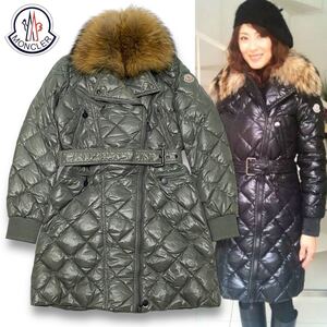 17 国内正規品 MONCLER モンクレール MILBROOK DOWN JACKET ミルブルック ナイロン ロング ダウンコート ジャケット 0 レディース