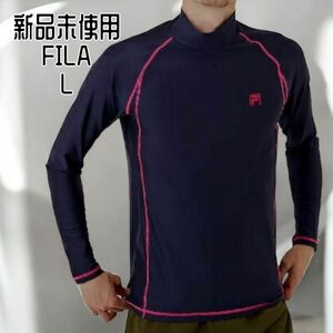 新品/FILA フィラ　メンズ 長袖 ラッシュガード　ネイビー　L トップス