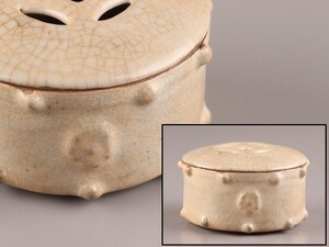 中国古玩 唐物 宋代 哥窯 青磁 香炉 時代物 極上品 初だし品 D0603