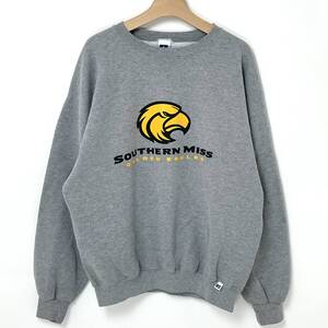 90s RUSSELL ATHLETIC/ラッセル メキシコ製 NCAA SOUTHERN MISS/サザン・ミシシッピ大 カレッジスウェットシャツ XL【SS-0033A-1115】