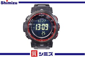 1円【CASIO】美品 カシオ プロトレック ファイヤーフォール PRW-30YT PROTREK 電波ソーラー チタンバンド メンズ腕時計◆質屋