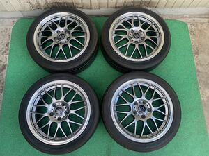 良品！！ RAYS ARTHUR EXCHANGE 17インチ 7.0JJ 5穴 PCD114.3 オフセット+50 215/45r17 ヨコハマタイヤ ブルーアース 山約7割