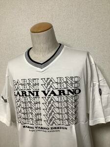 新品未使用★BARNI VARNO ヴァーニバーノ　定価23,000円の品　 Ｌサイズ　半袖カットソー　白Tシャツ　白黒プリント