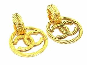 1円 ■極美品■ CHANEL シャネル ココマーク 93P 2917 イヤリング アクセサリー レディース ゴールド系 BJ4051