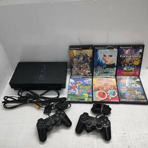 送料無料h63094 SONY ソニー プレイステーション2 PS2 SCPH-39000 コントローラ SCPH-10010 2個付 ソフト6点 本体ソフトセット ガンダム