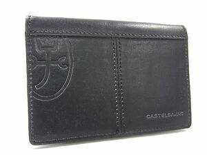 ■美品■ CASTELBAJAC カステルバジャック レザー カードケース カード入れ 名刺入れ メンズ ブラック系 DG3460