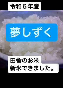 新米　令和6年　新米　夢しずく　佐賀のおいしいお米　連続特Ａ品種　　玄米10ｋｇ　　田舎のピカピカつやつや美味しいお米