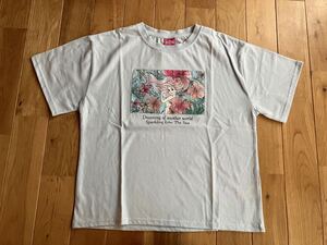 新品 女の子 キッズ アリエル 半袖Tシャツ 160センチ 淡い水色